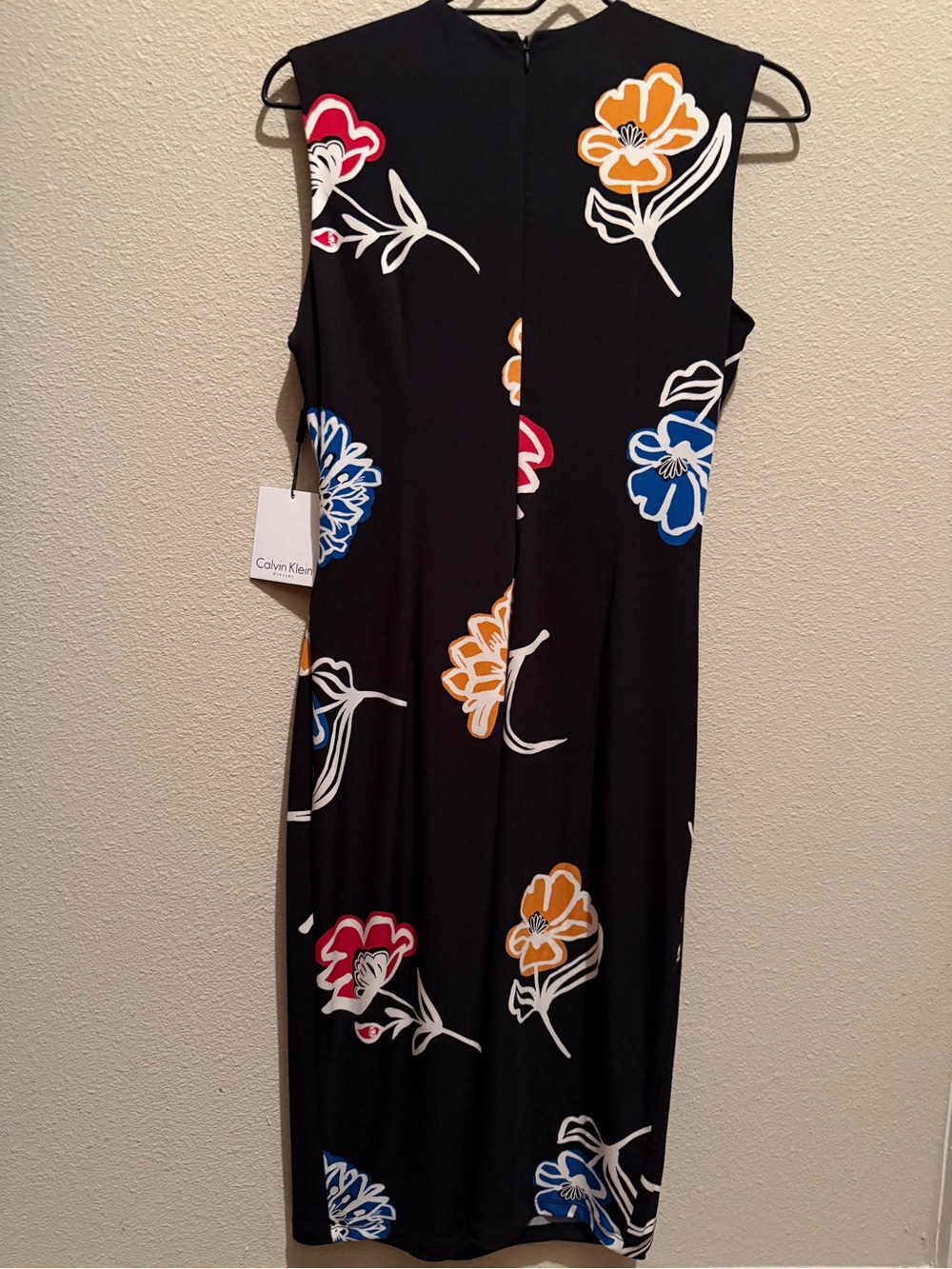 Calvin Klein Floral Sheath Dress Gold Hardware Size 6 NWT - Picture 5 of 5